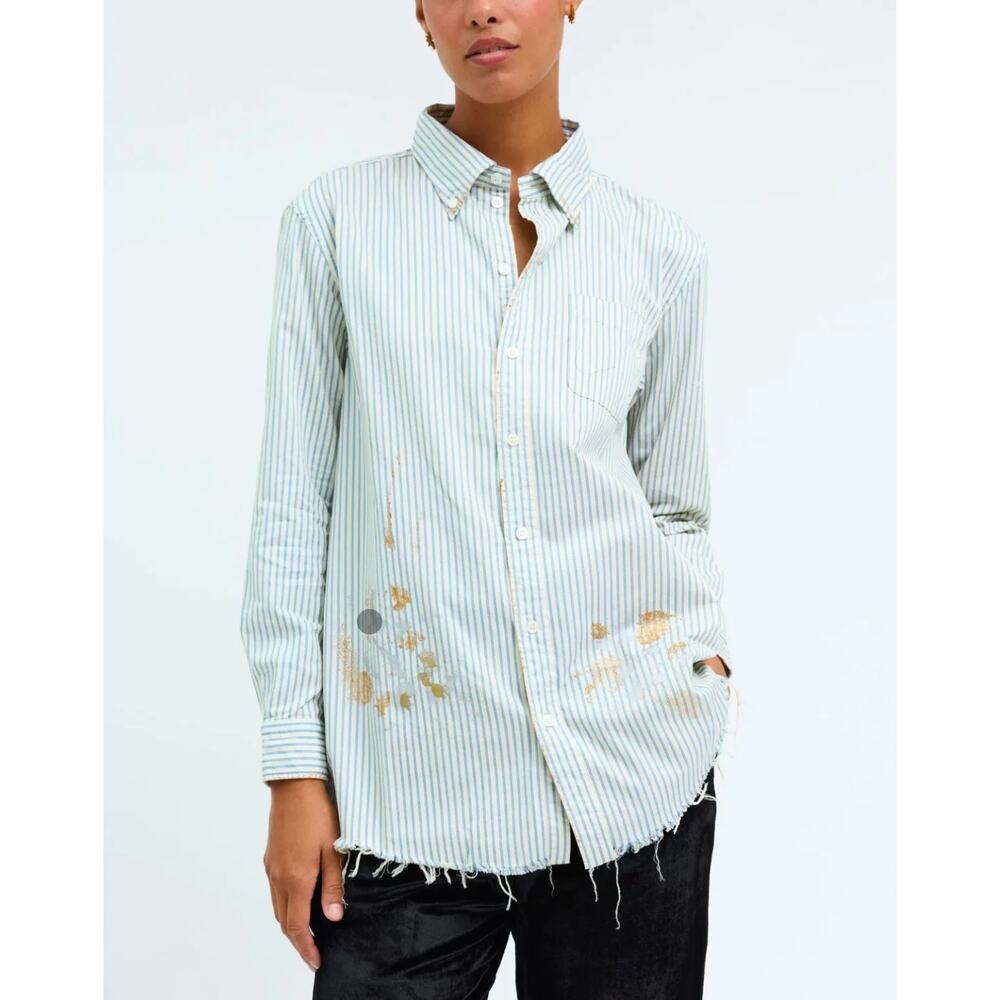 Raquel Allegra Striped Painter Shirt Small Cotton